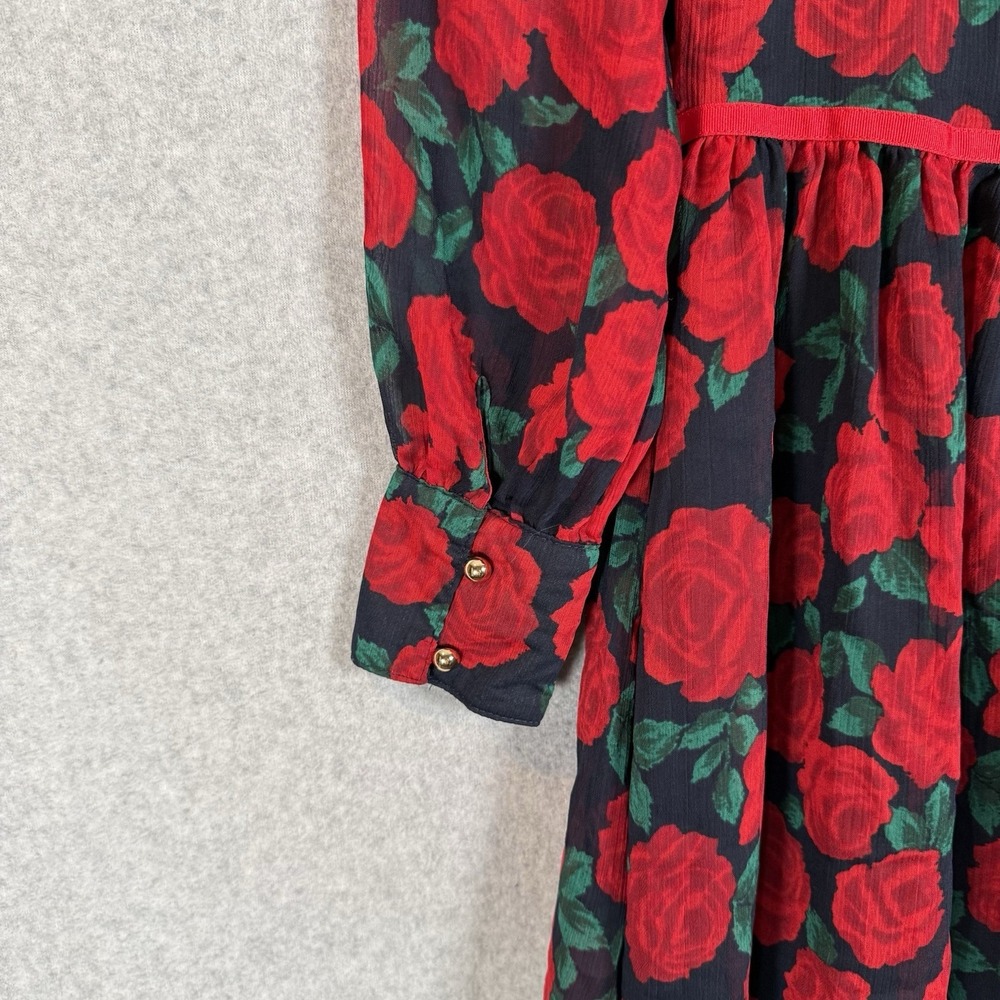 Janie and Jack Girls The Holiday Frills Dress Dark Marine Rose Size 6 - Picture 3 of 8